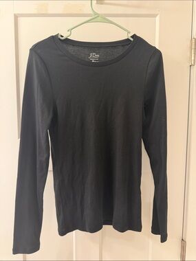 J. Crew Black Long Sleeve Crewneck Top